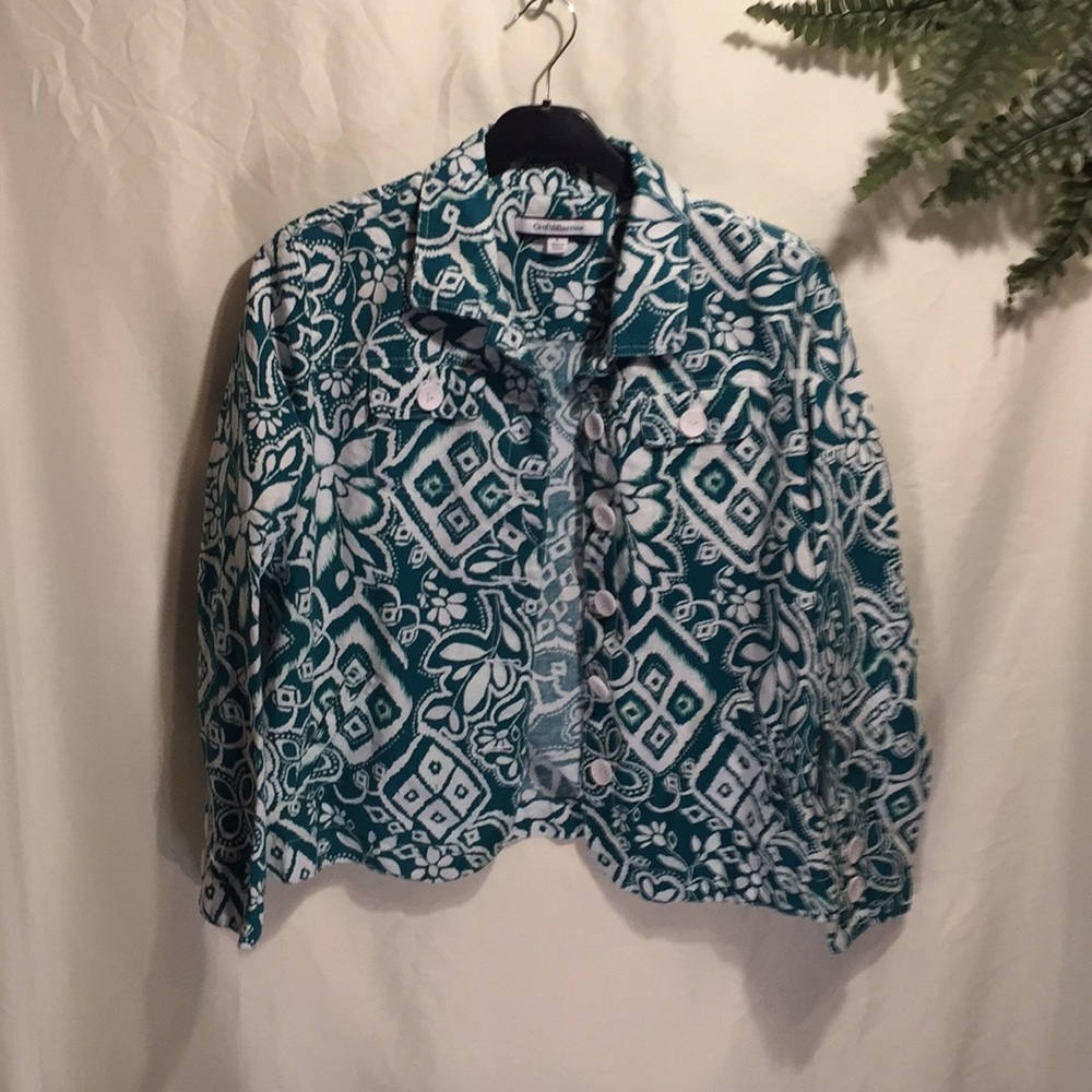 Teal print Croft &barrow blazer